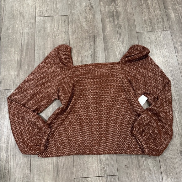 Madewell Geometric Brown Blouse - Picture 6 of 11